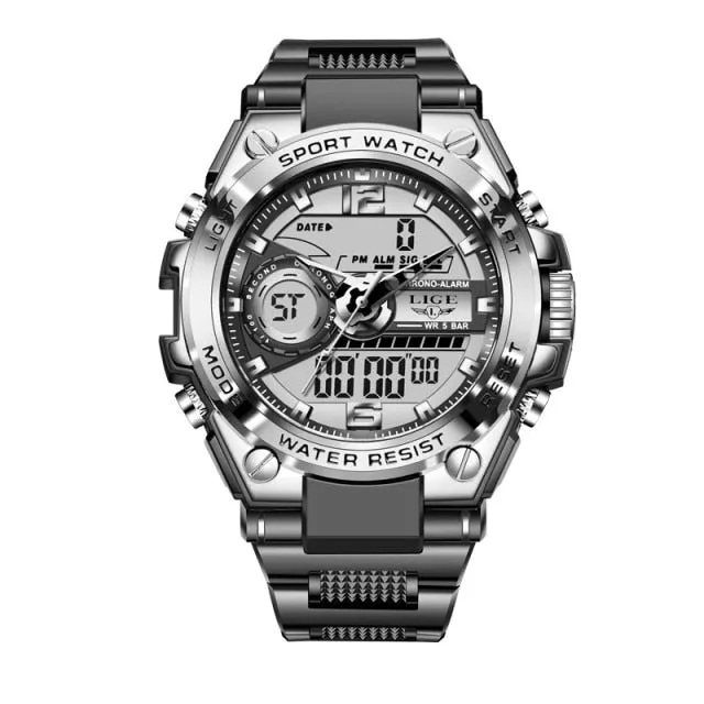 LIGE Men's 50m Waterproof Digital Wristwatch