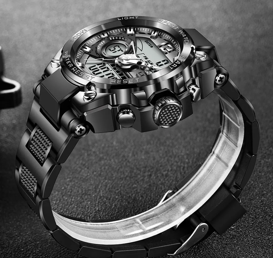 LIGE Men's 50m Waterproof Digital Wristwatch