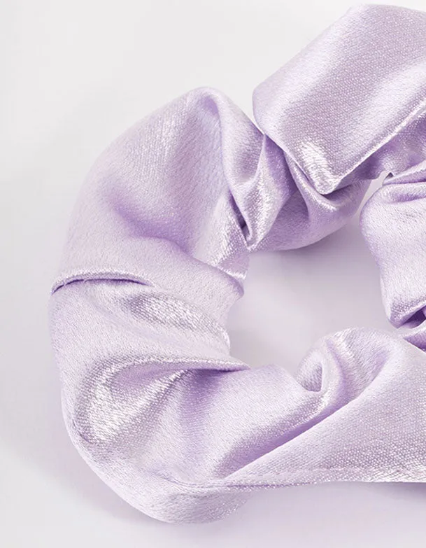 Lilac Fabric Satin Scrunchie