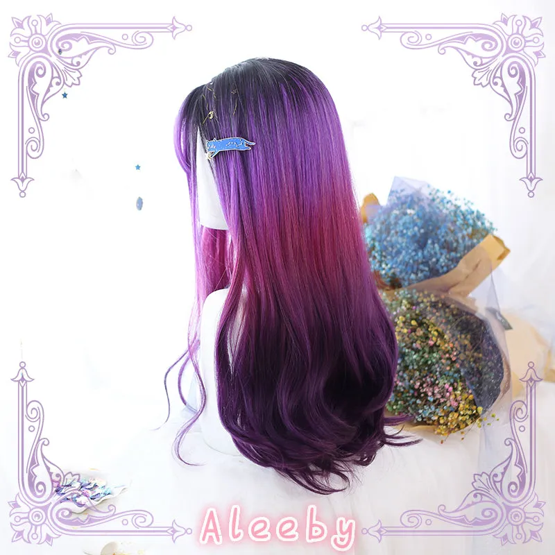 LOLITA GRADIENT PURPLE LONG CURLY WIG BY31076