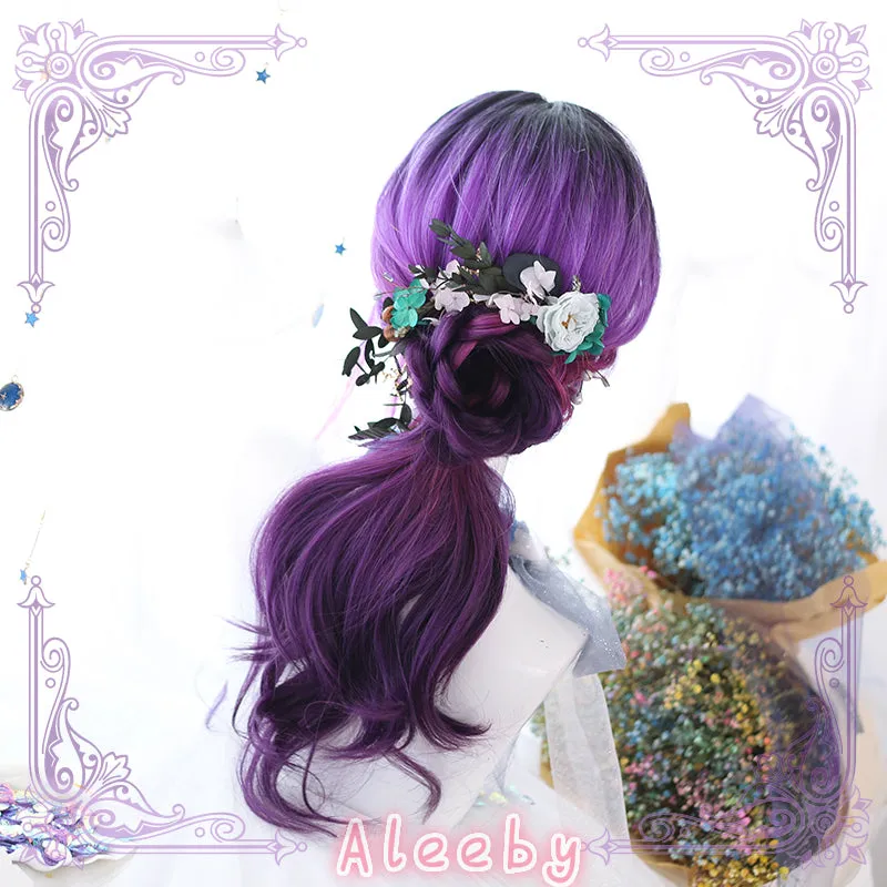 LOLITA GRADIENT PURPLE LONG CURLY WIG BY31076