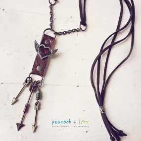 love struck arrows // leather artisan necklace