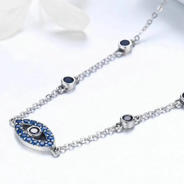 Lucky Eye 925 Sterling Silver Fashion Vintage Pendant Necklace