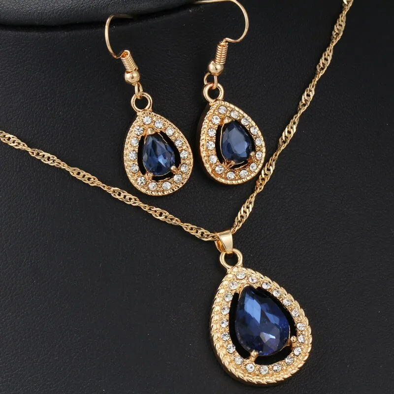 Luxury Crystal Necklace & Earrings Fashion Wedding Jewelry Set