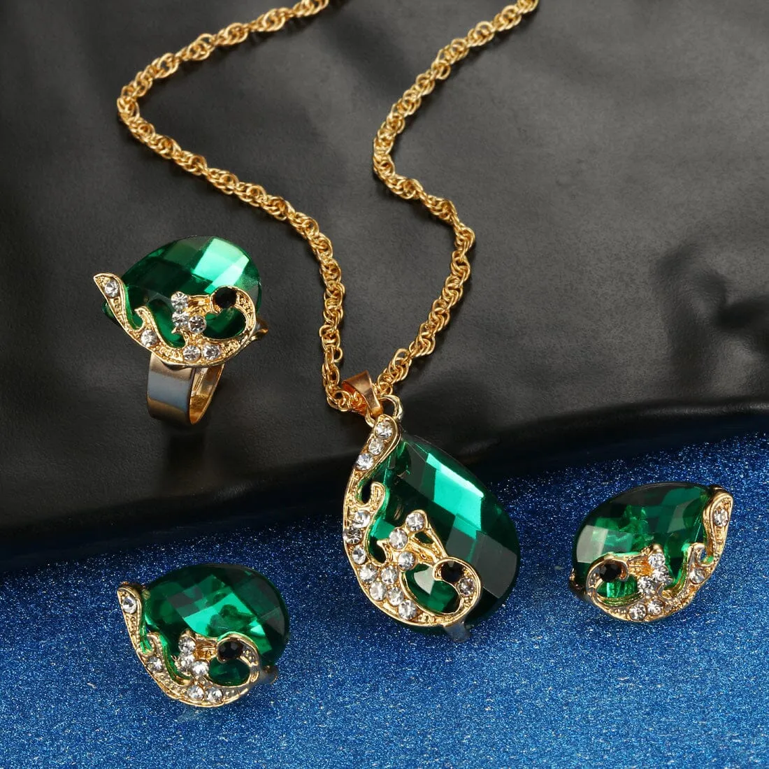 Luxury Crystal Peacock Jewelry Set