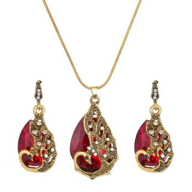 Luxury Crystal Peacock Jewelry Set