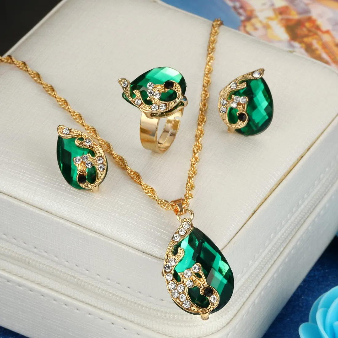 Luxury Crystal Peacock Jewelry Set