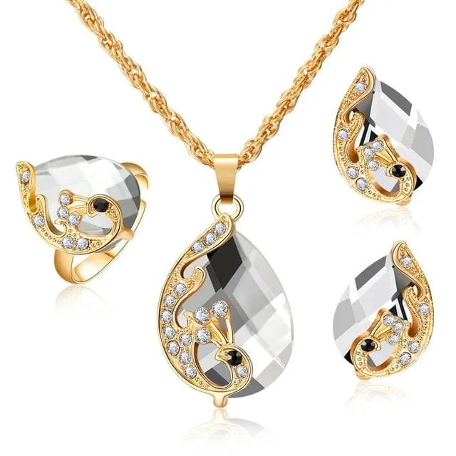 Luxury Crystal Peacock Jewelry Set