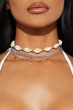 Mar Vista 3 Piece Choker Set - Gold/Blue