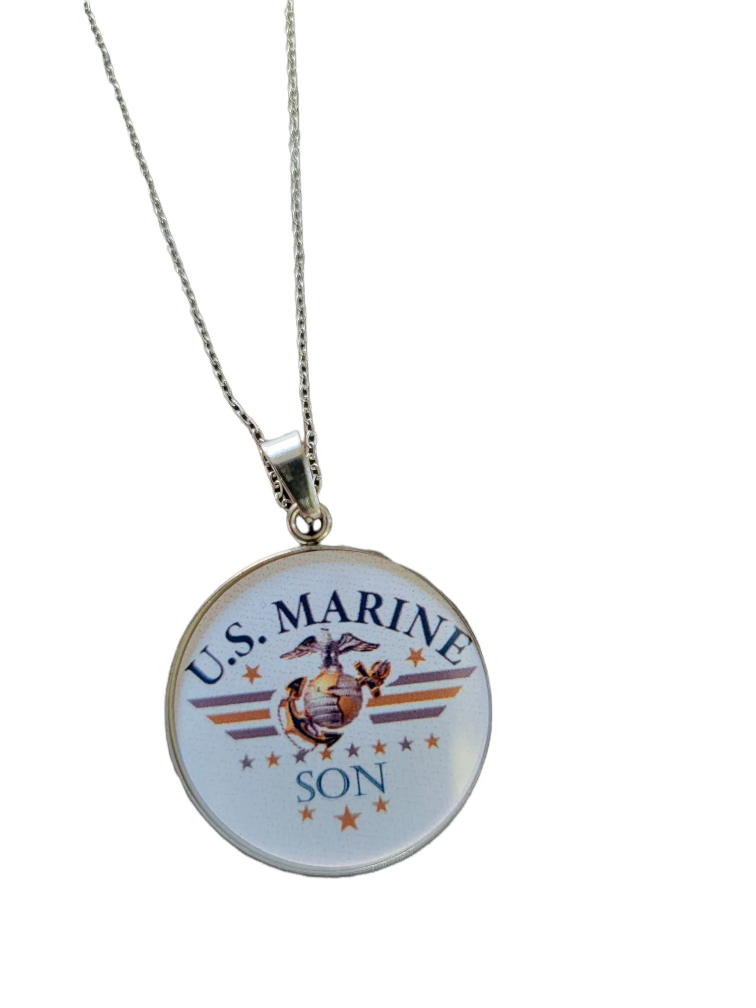 Marine Corp Son  Eagle Globe  Anchor Pendant Necklace