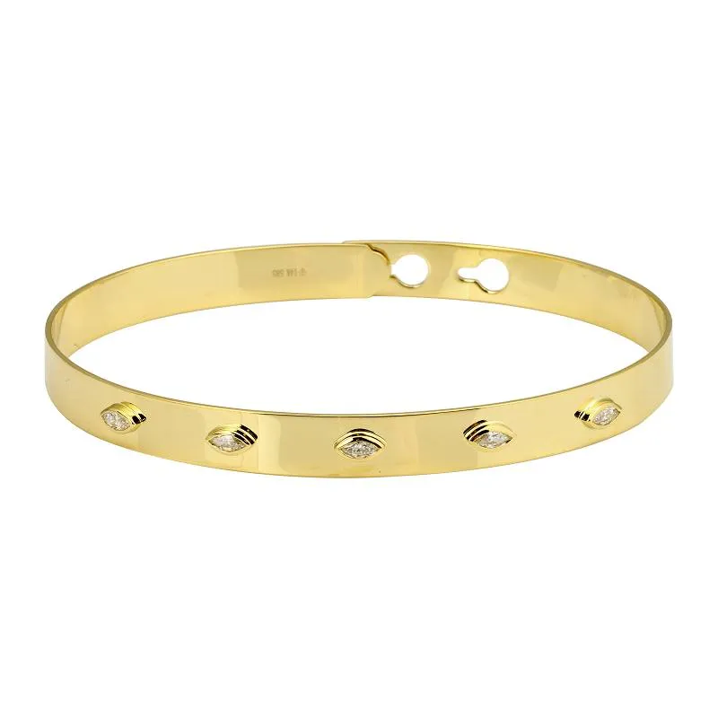 Marquise Gold Bangle