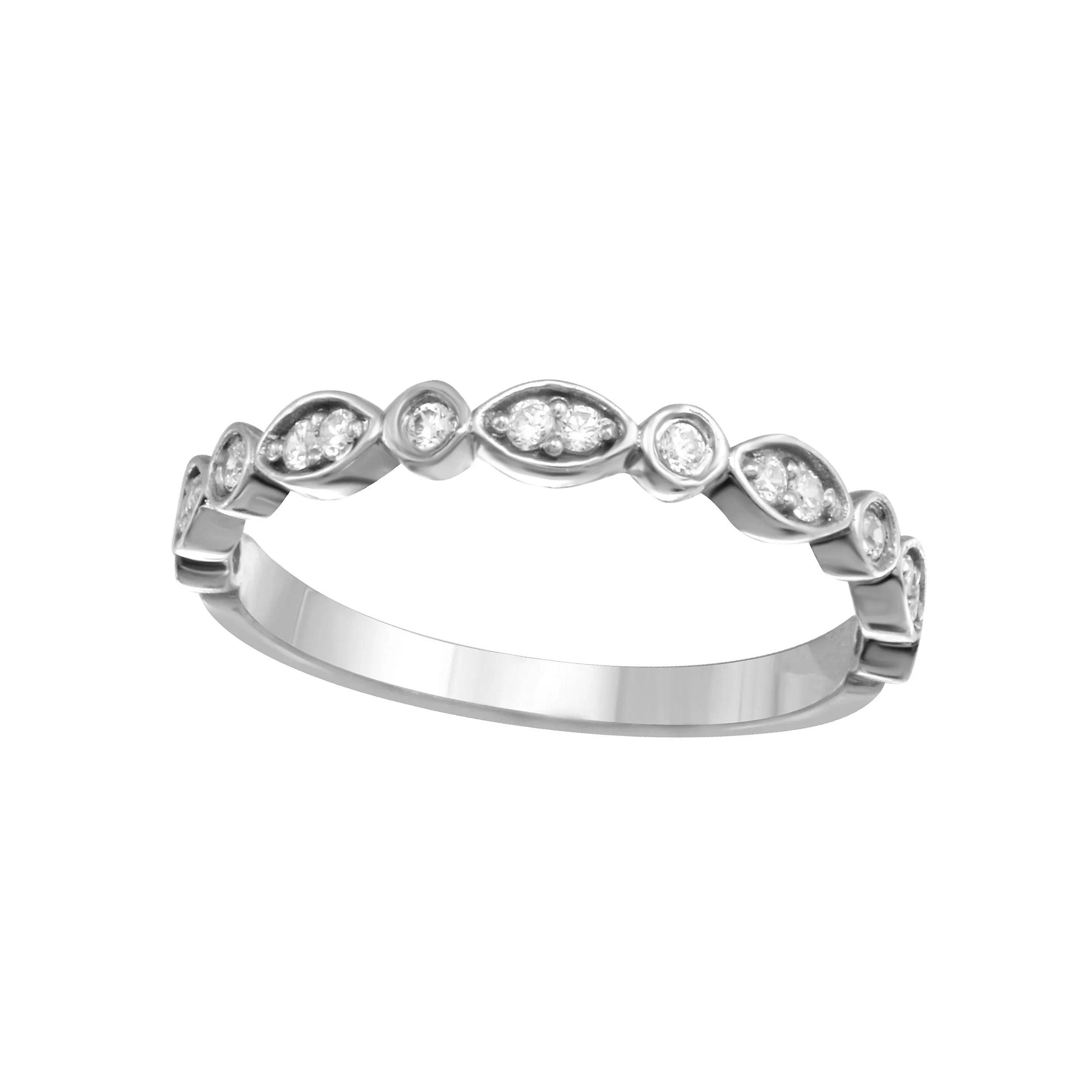 Marquise Shape Milgrain Diamond Anniversary Band