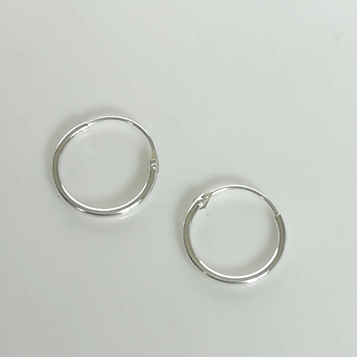 Minimalist Hoops - Silver Star Charm - Celestial Earrings - 12mm Hoops - Small Hoop Earrings - Cartilage Hoops - Star Earrings - E340