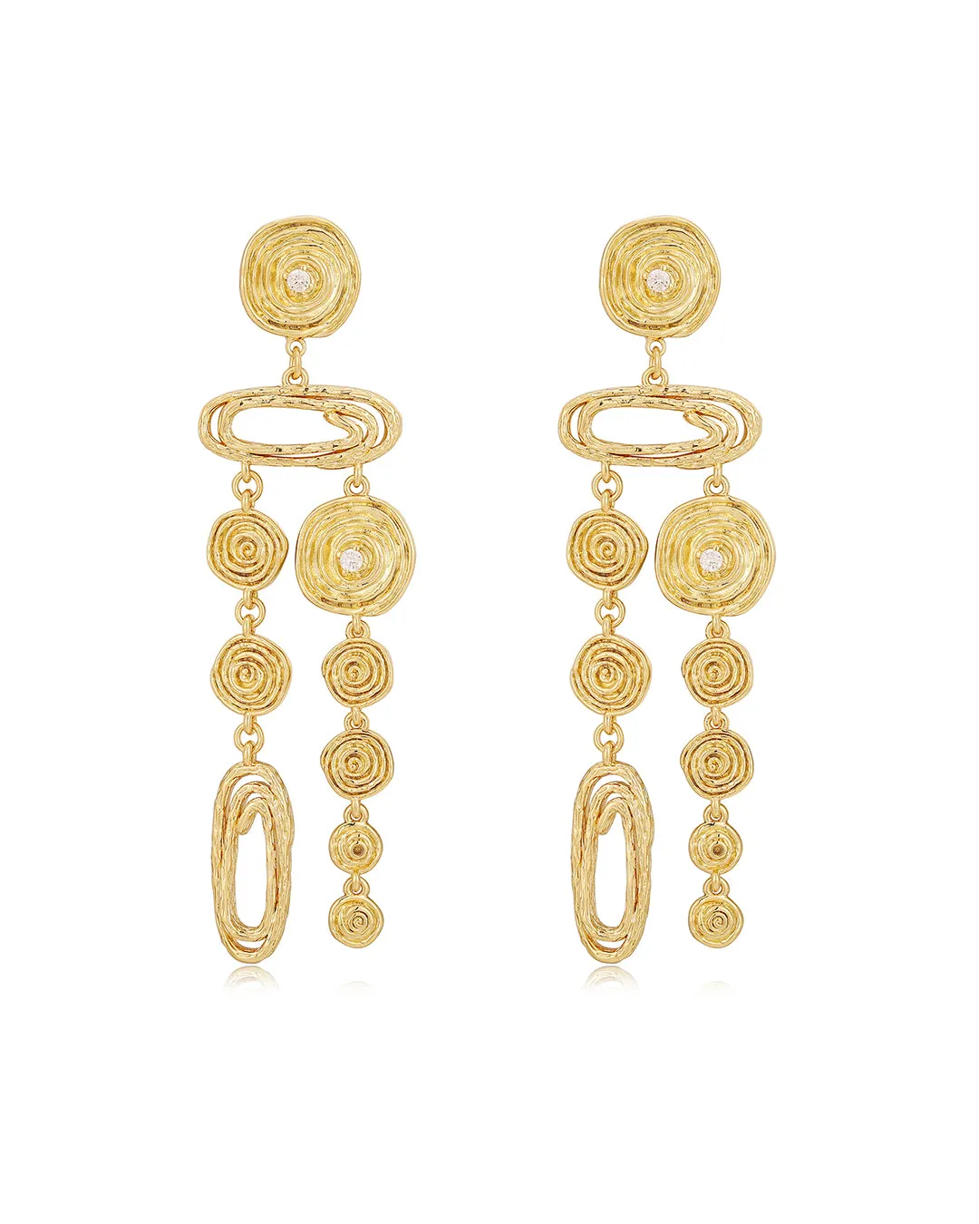 Molten Disc Statement Earrings- Gold