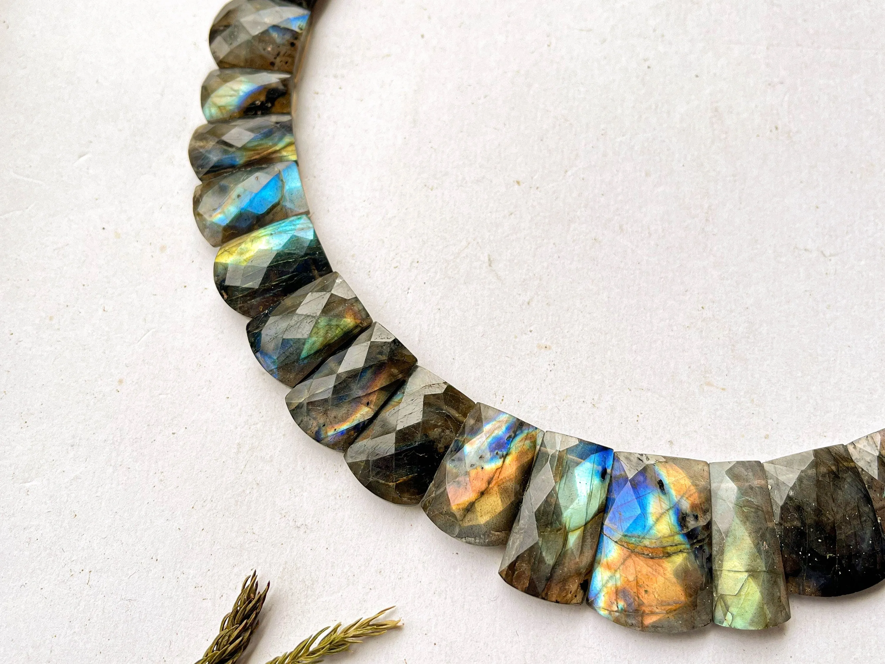 Natural Labradorite Multi Fire Bib Necklace, Cleopatra Egyptian Necklace, Fancy Beach Jewelry, AAA  Labradorite Choker Handmade Necklace