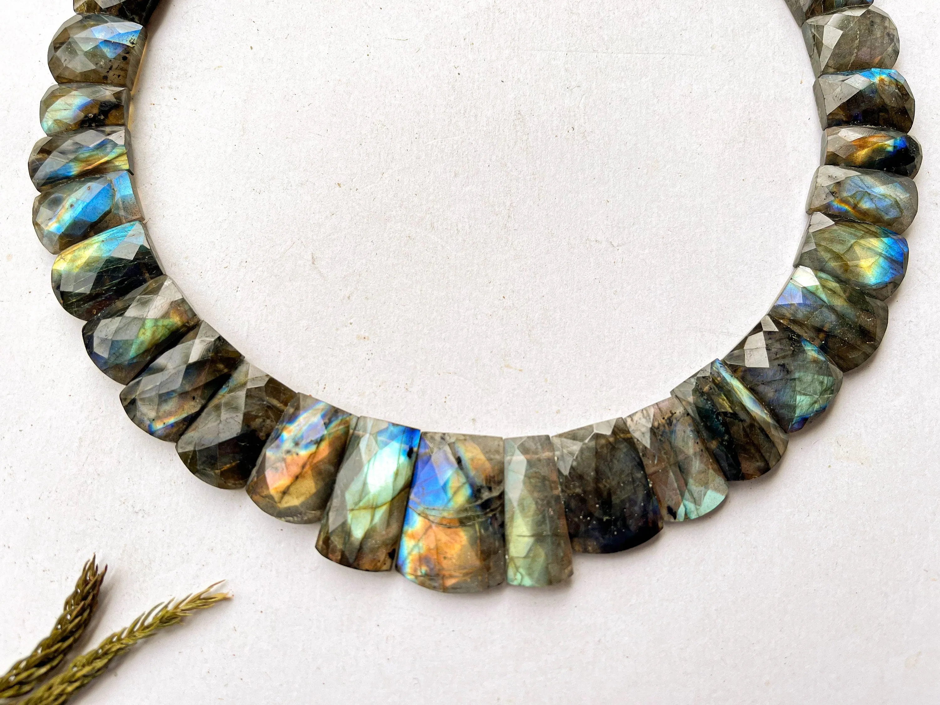 Natural Labradorite Multi Fire Bib Necklace, Cleopatra Egyptian Necklace, Fancy Beach Jewelry, AAA  Labradorite Choker Handmade Necklace