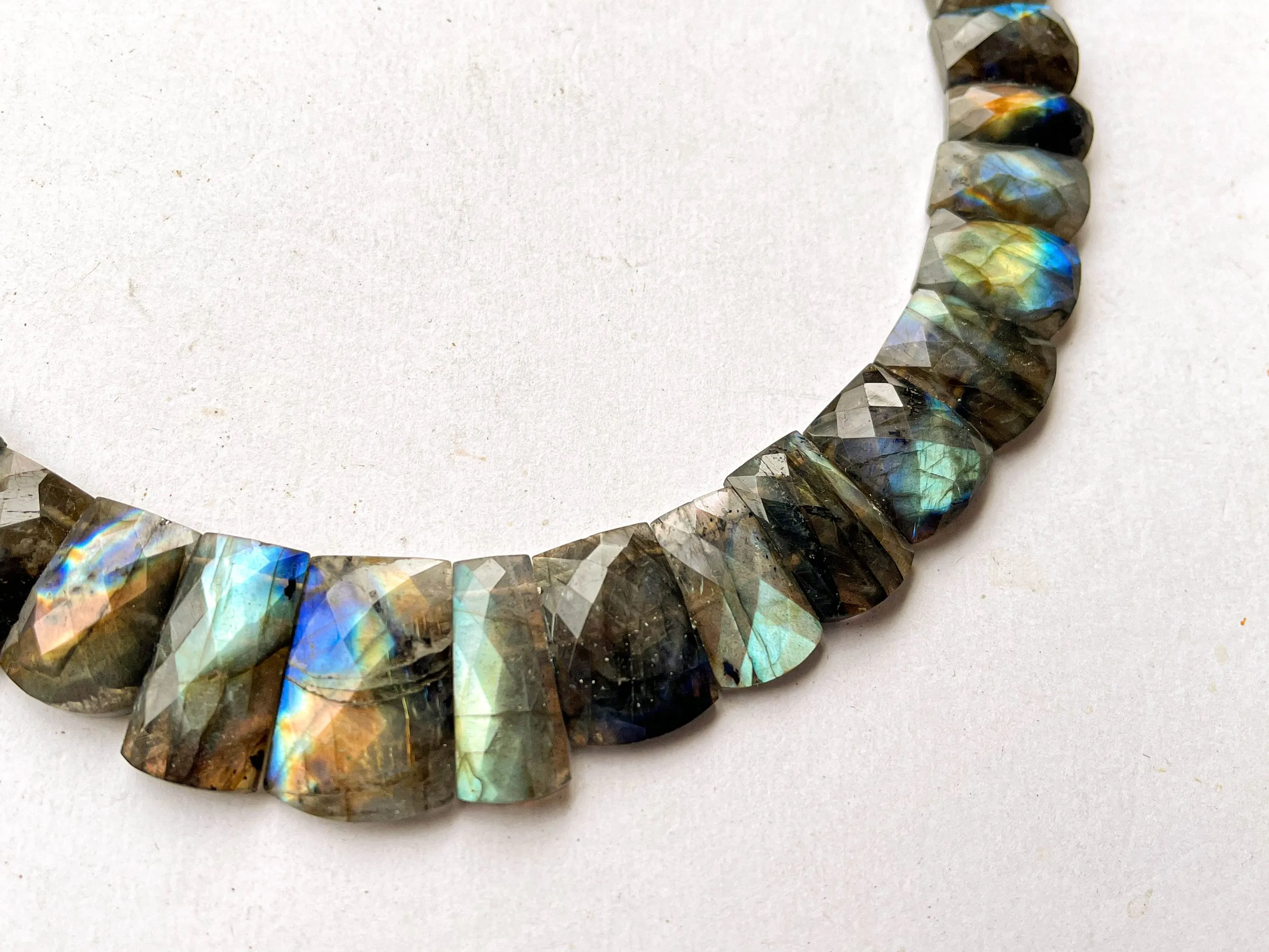 Natural Labradorite Multi Fire Bib Necklace, Cleopatra Egyptian Necklace, Fancy Beach Jewelry, AAA  Labradorite Choker Handmade Necklace