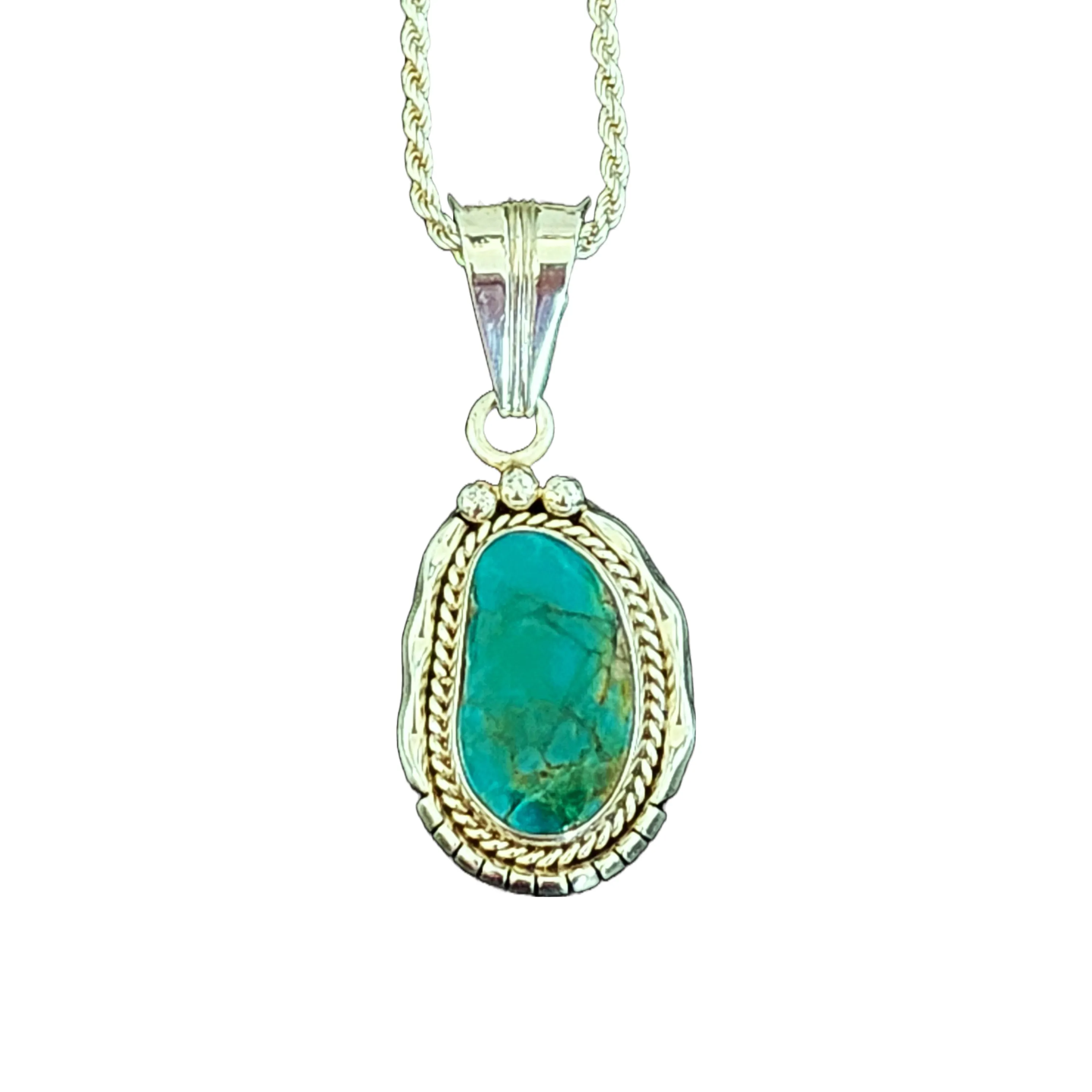 Natural Royston Turquoise Pendant