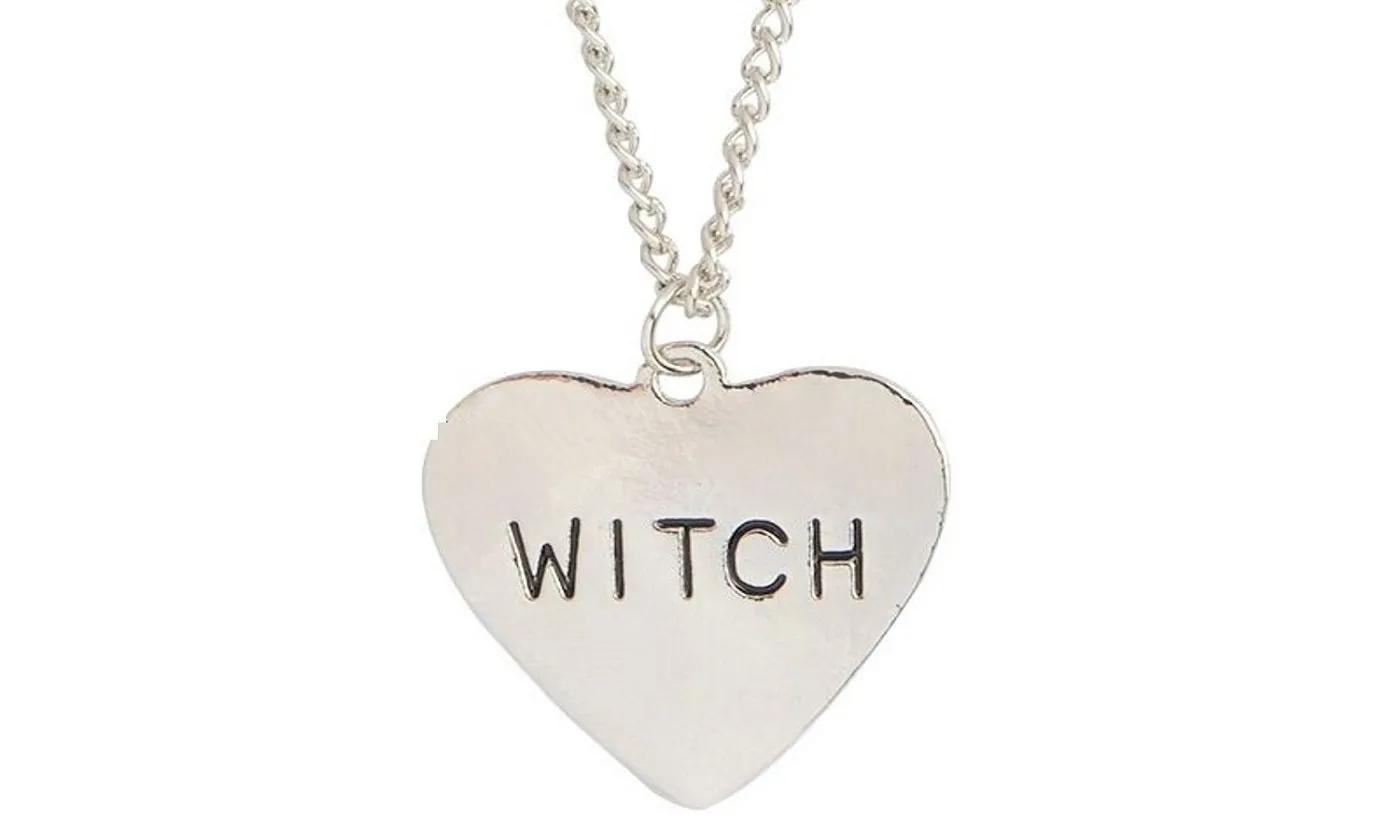 New Stylish Heart Engraved Gothic Witchcraft Pendant Necklace