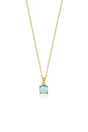 Pedigree Pendant in Blue Topaz and Diamond