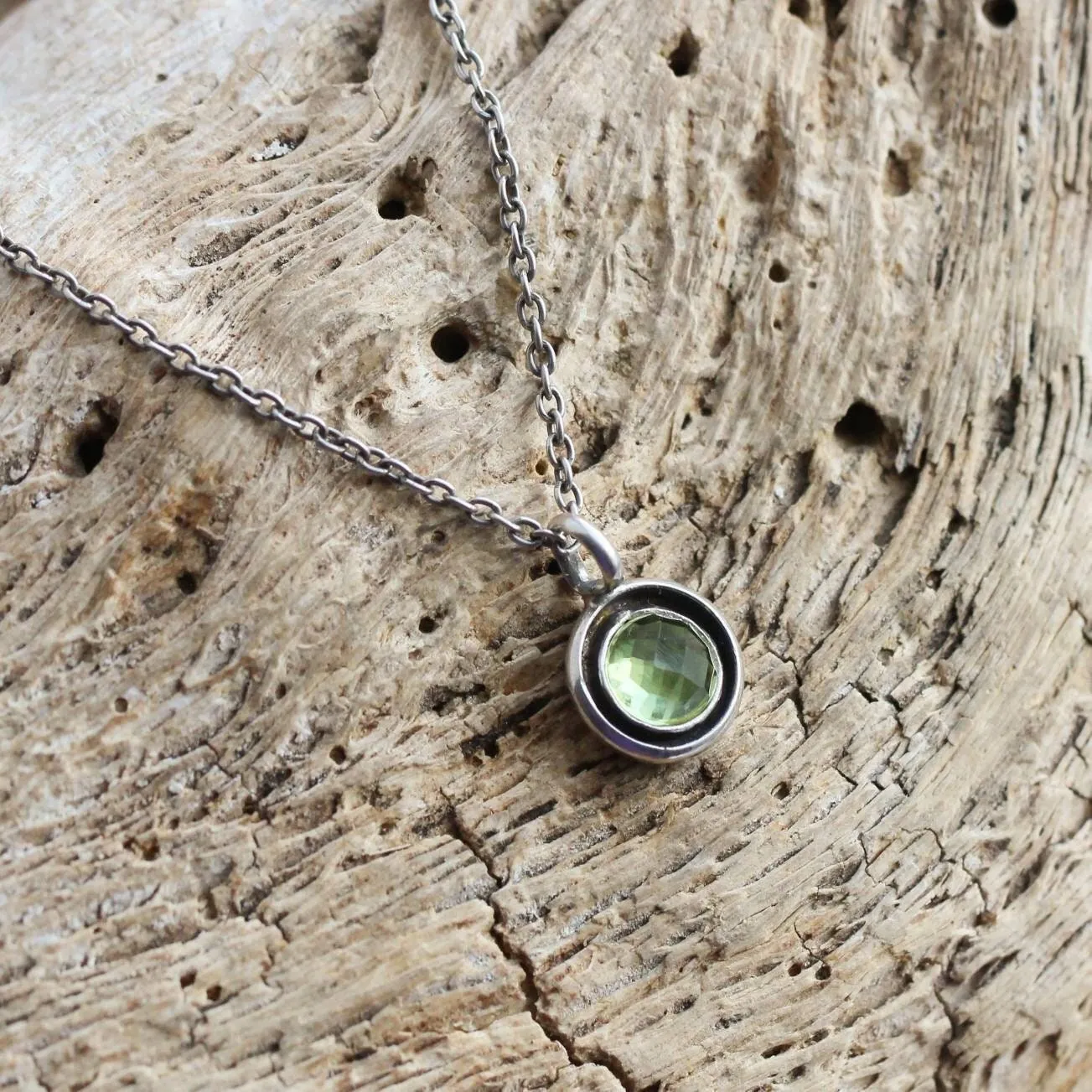 Peridot Necklace - Silversmith Peridot Pendant - Faceted Peridot Necklace - .925 Sterling Silver Pendant