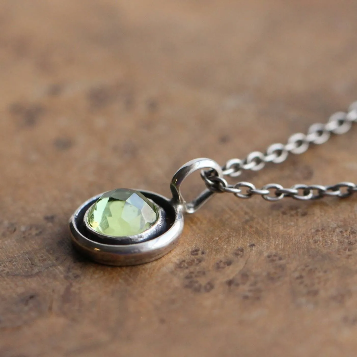 Peridot Necklace - Silversmith Peridot Pendant - Faceted Peridot Necklace - .925 Sterling Silver Pendant