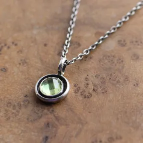 Peridot Necklace - Silversmith Peridot Pendant - Faceted Peridot Necklace - .925 Sterling Silver Pendant