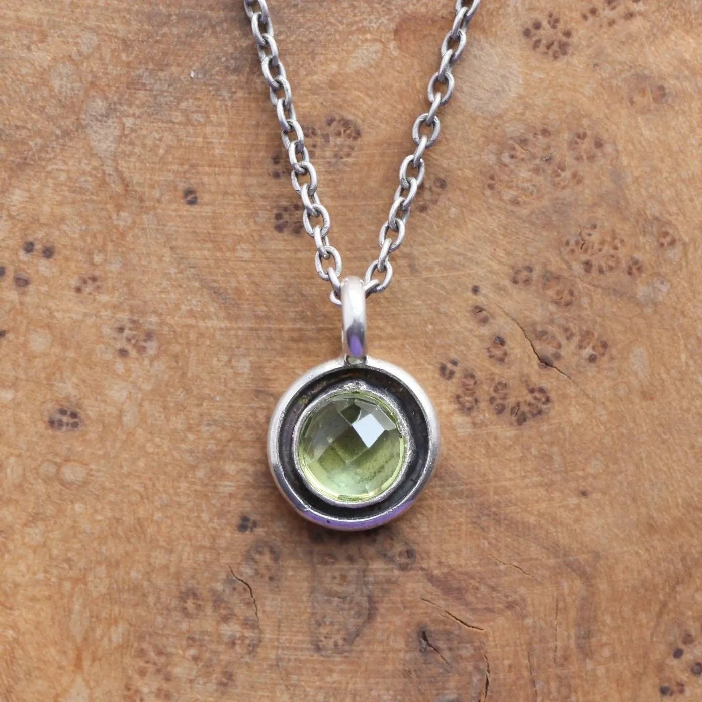 Peridot Necklace - Silversmith Peridot Pendant - Faceted Peridot Necklace - .925 Sterling Silver Pendant