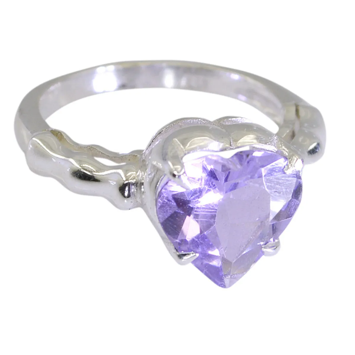 Pretty Gemstone Amethyst 925 Sterling Silver Ring Gift For Mother'S Day