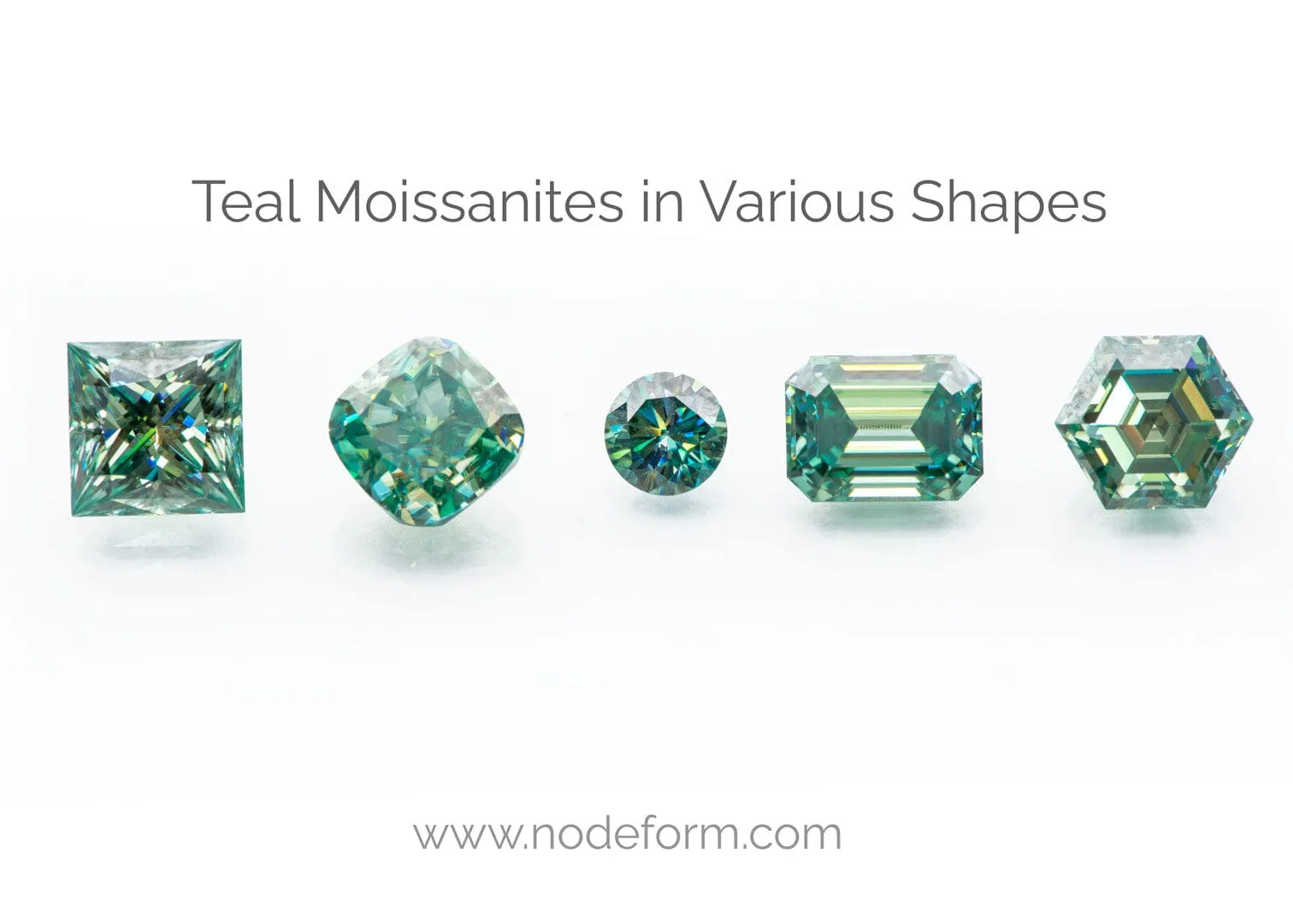 Princess-Cut Square Loose Teal Moissanite Stone