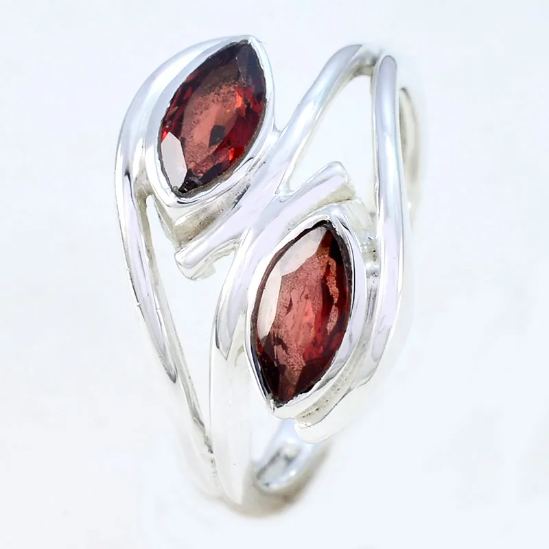 Ravishing Gemstones Garnet 925 Sterling Silver Rings Fast Fix Jewelry