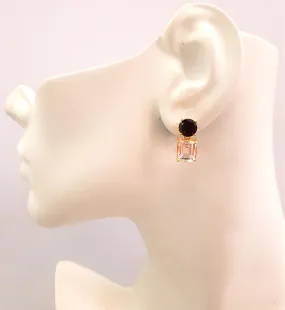 Red Garnet & White Topaz Separates Earrings