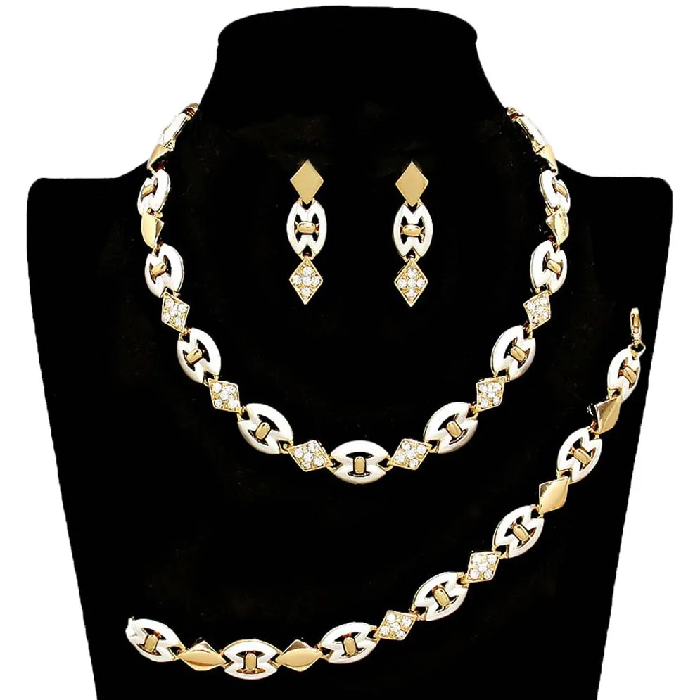 Rhinestone Necklace Jewelry Set