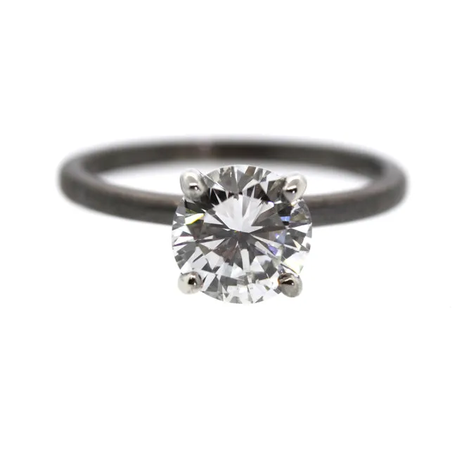 Rhodium Plated Engagement Ring