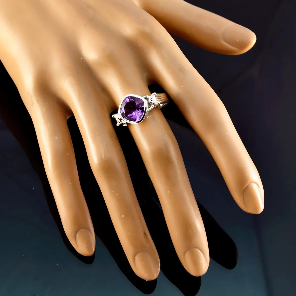 Riyo Bewitching Gemstones Amethyst 925 Silver Ring Cheap Jewelry Box