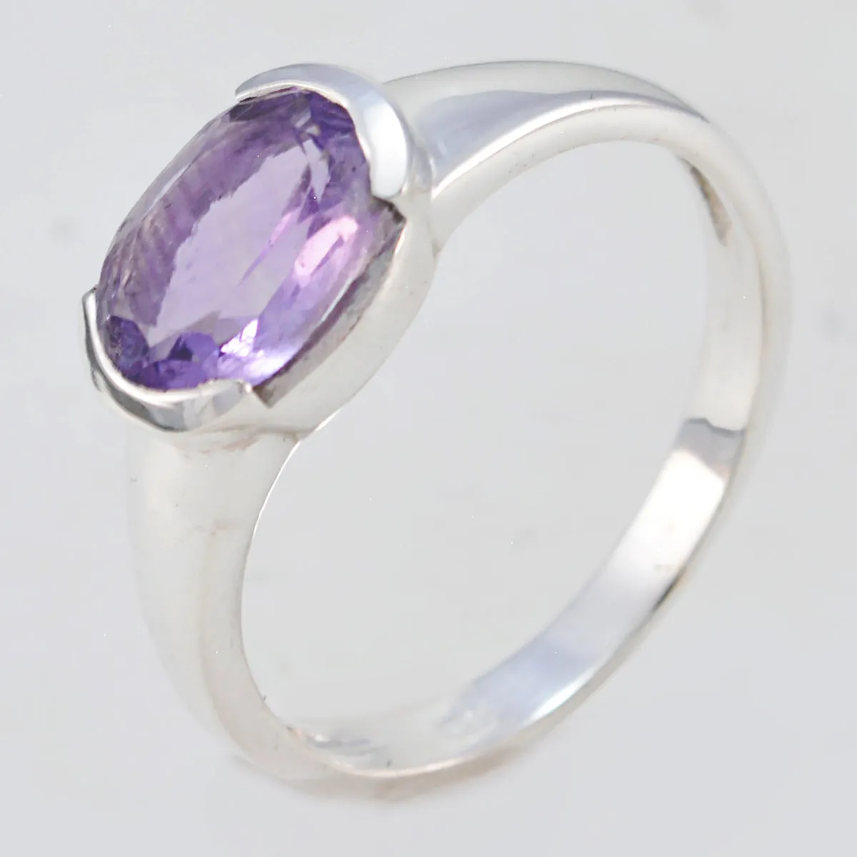 Riyo Elegant Gemstone Amethyst 925 Sterling Silver Rings B' Day Gift