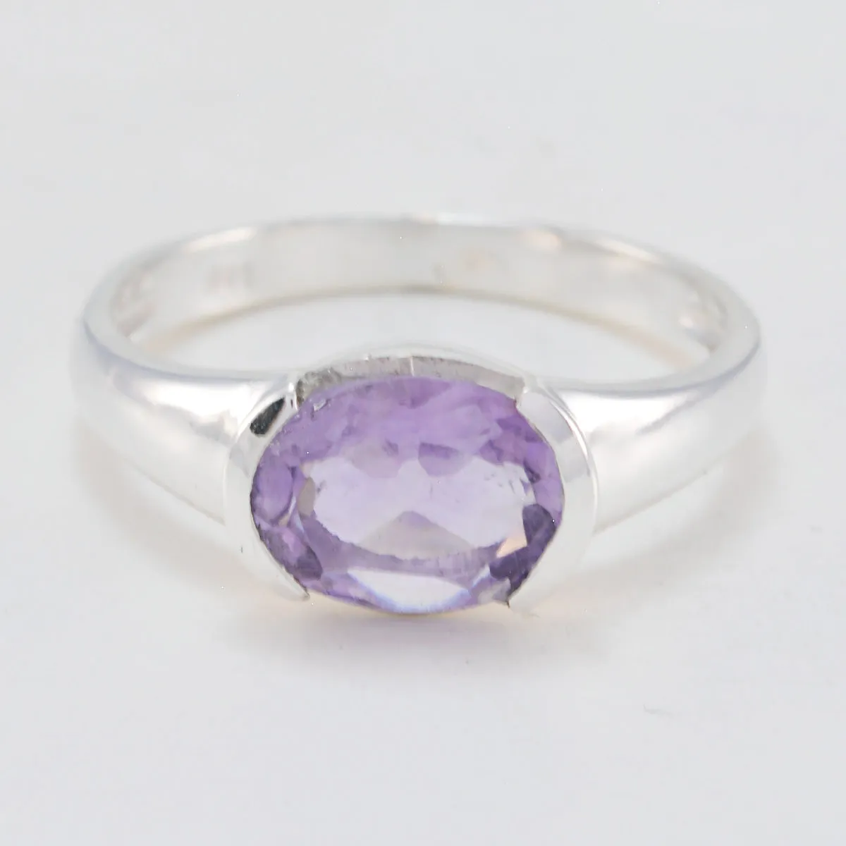 Riyo Elegant Gemstone Amethyst 925 Sterling Silver Rings B' Day Gift