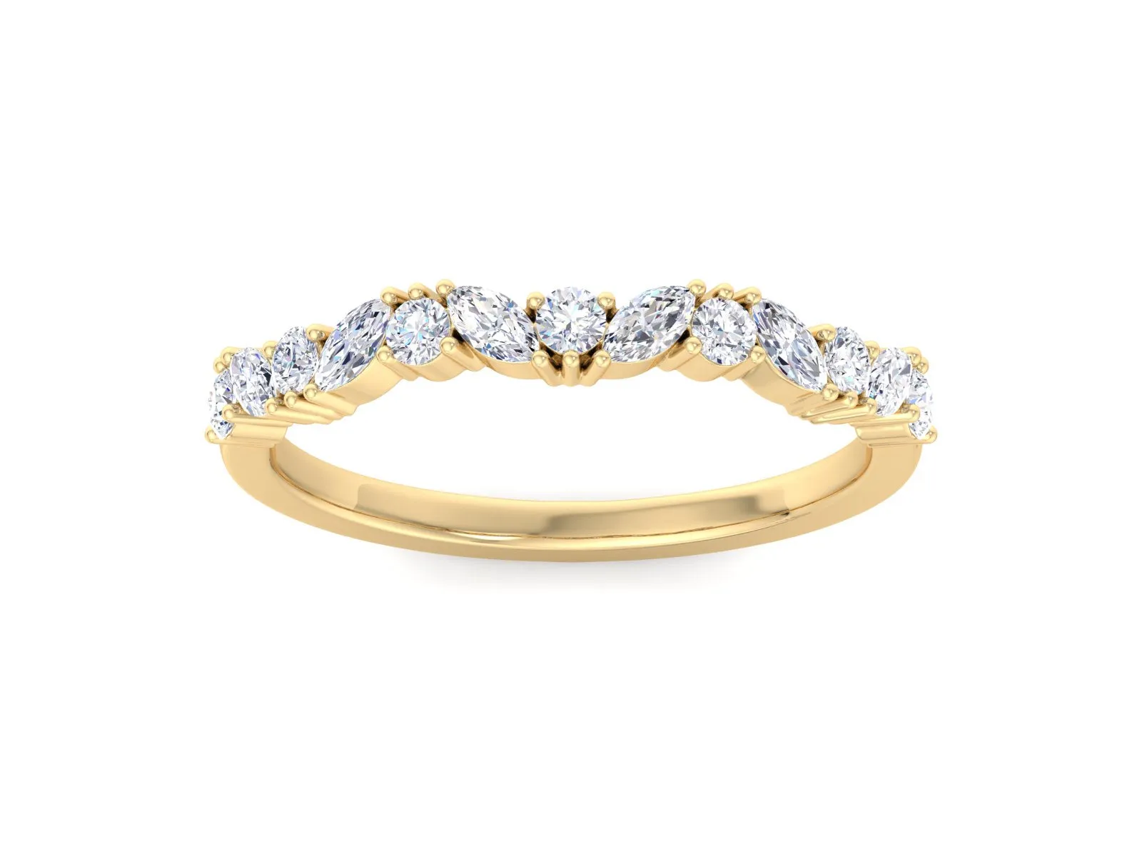 Rose gold wedding band women Diamond wedding band