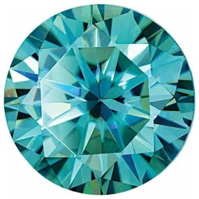 Round Teal Moissanite Loose Stone