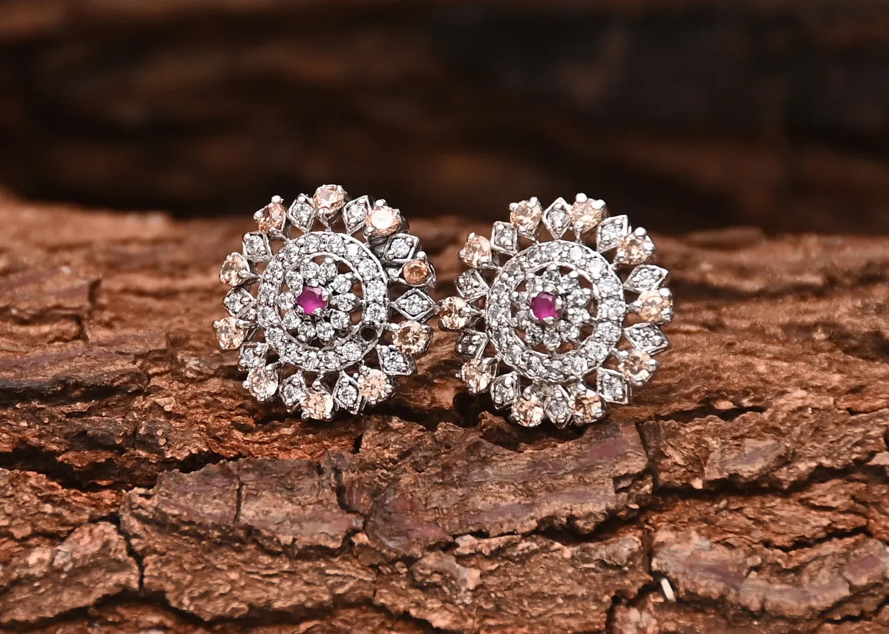 SAQAFAT FLOWER EARRING (925 Sterling Silver)