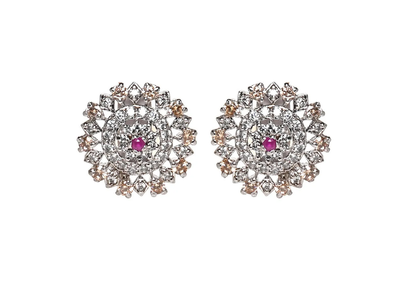 SAQAFAT FLOWER EARRING (925 Sterling Silver)