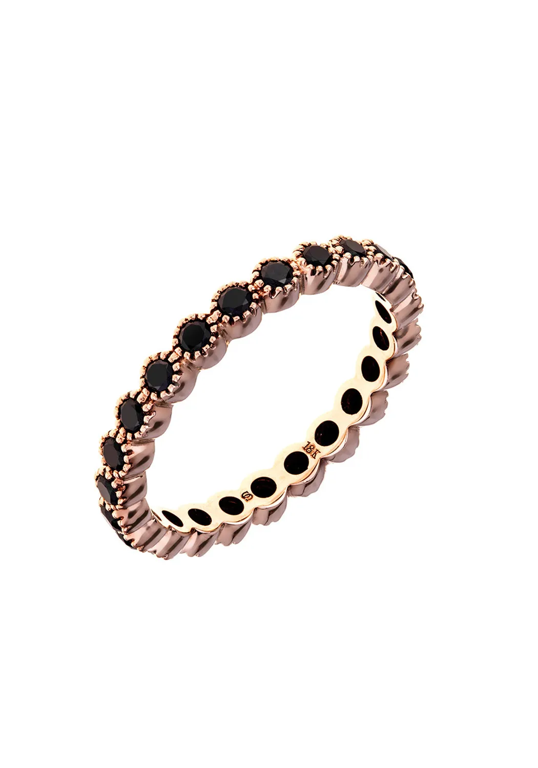 Sethi Couture Bezel 18KRG Black Diamond Eternity Band