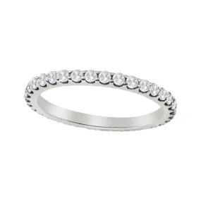 Shared Prong Round Diamond Eternity Wedding Band 1.7