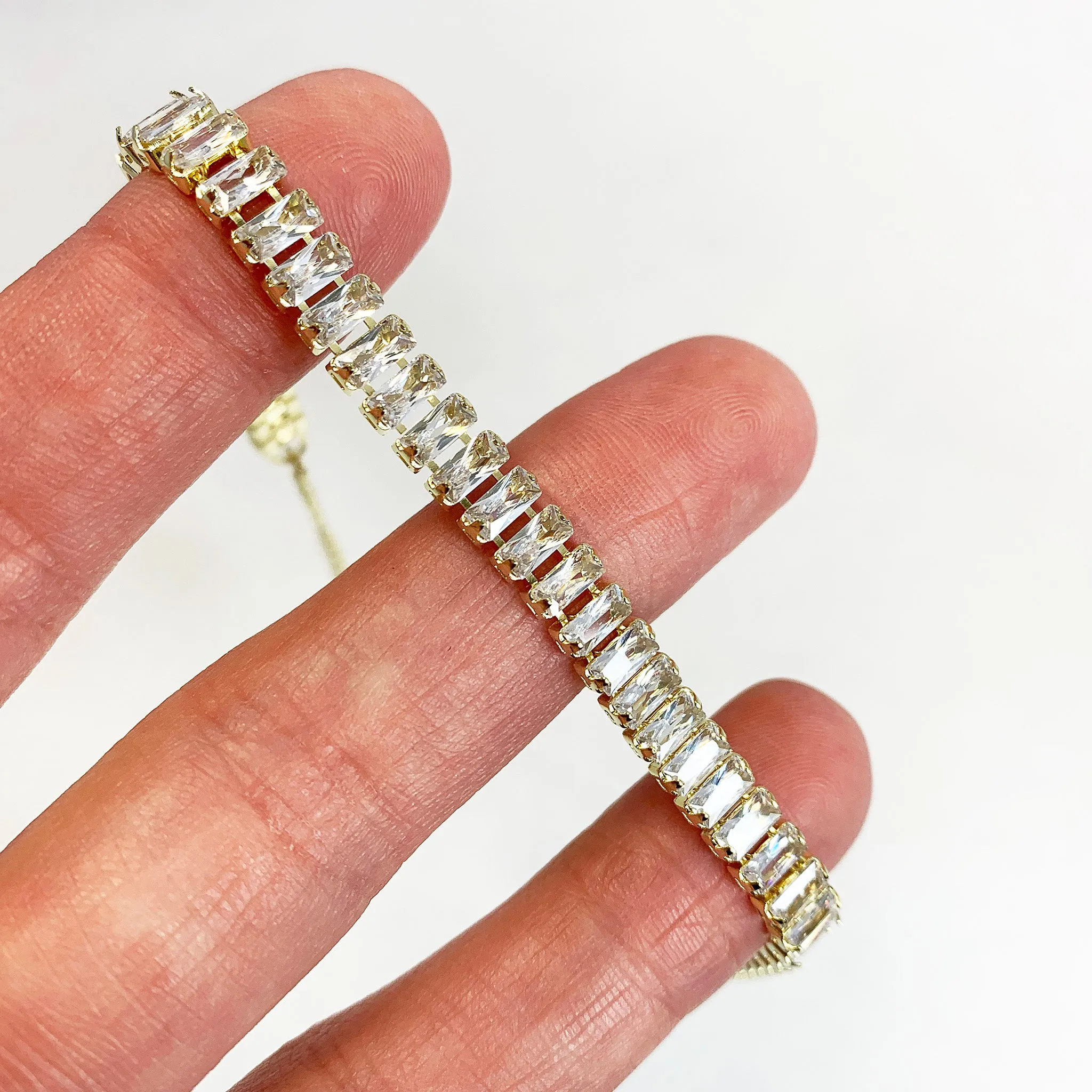 Sheila Fajl Bettina Tennis Bracelet in Clear Cubic Zirconia and Gold Plated