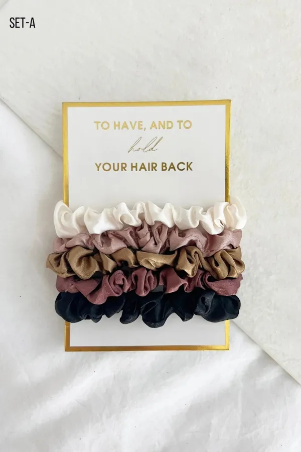 Silk Scrunchies Set of 5