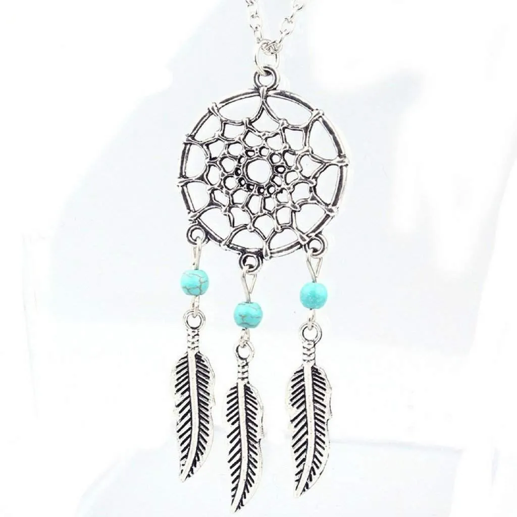 Silver Dream Catcher Necklace