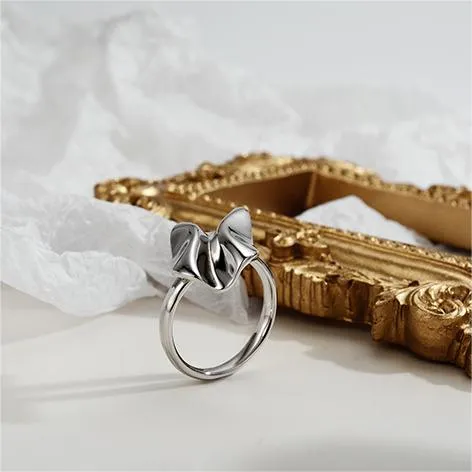 Silver Origami Smooth Open End Band Ring