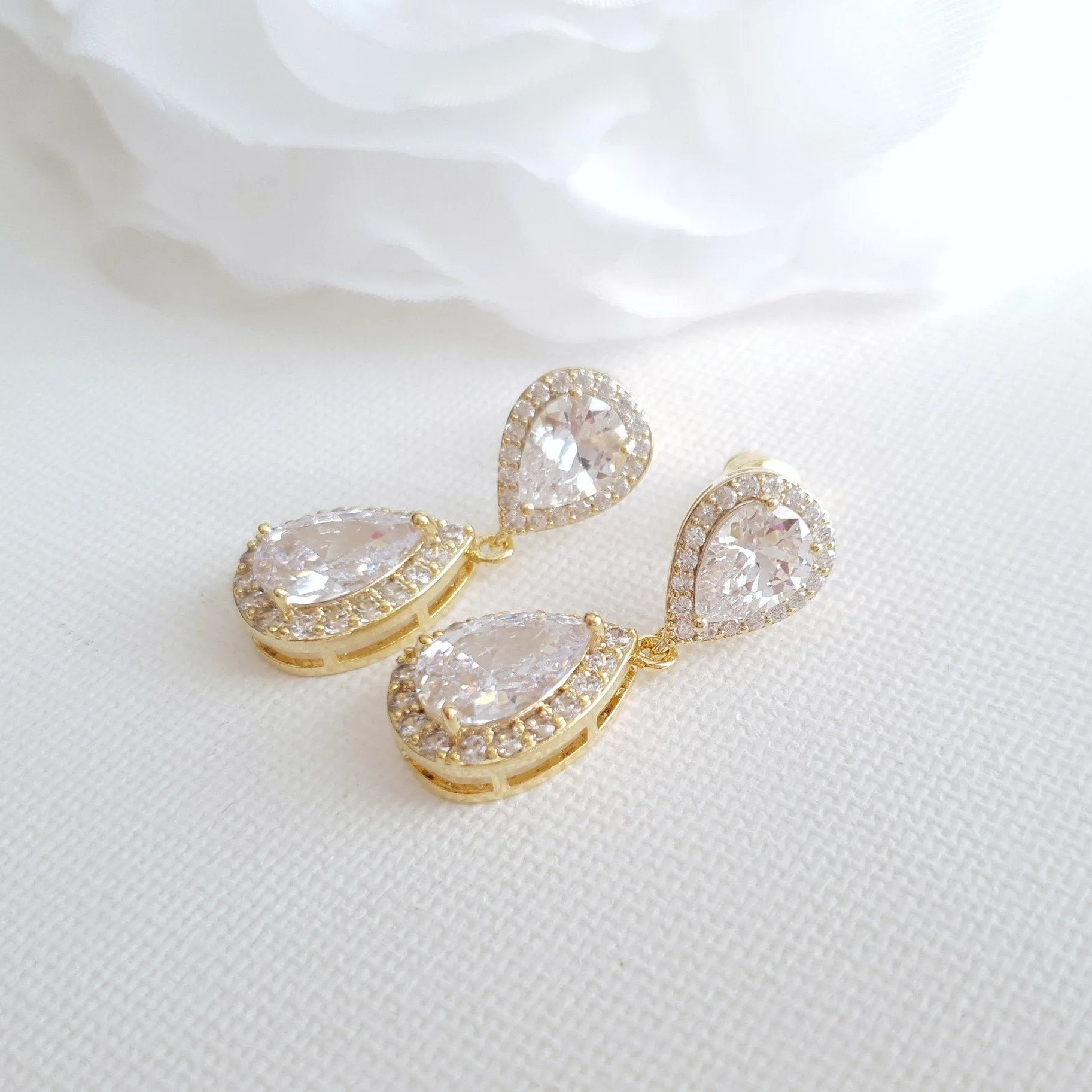 Silver Teardrop Earrings-Emma