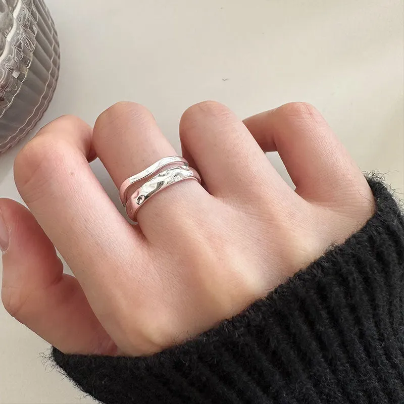 Simple Design Double Layers Stylish Plain Ring