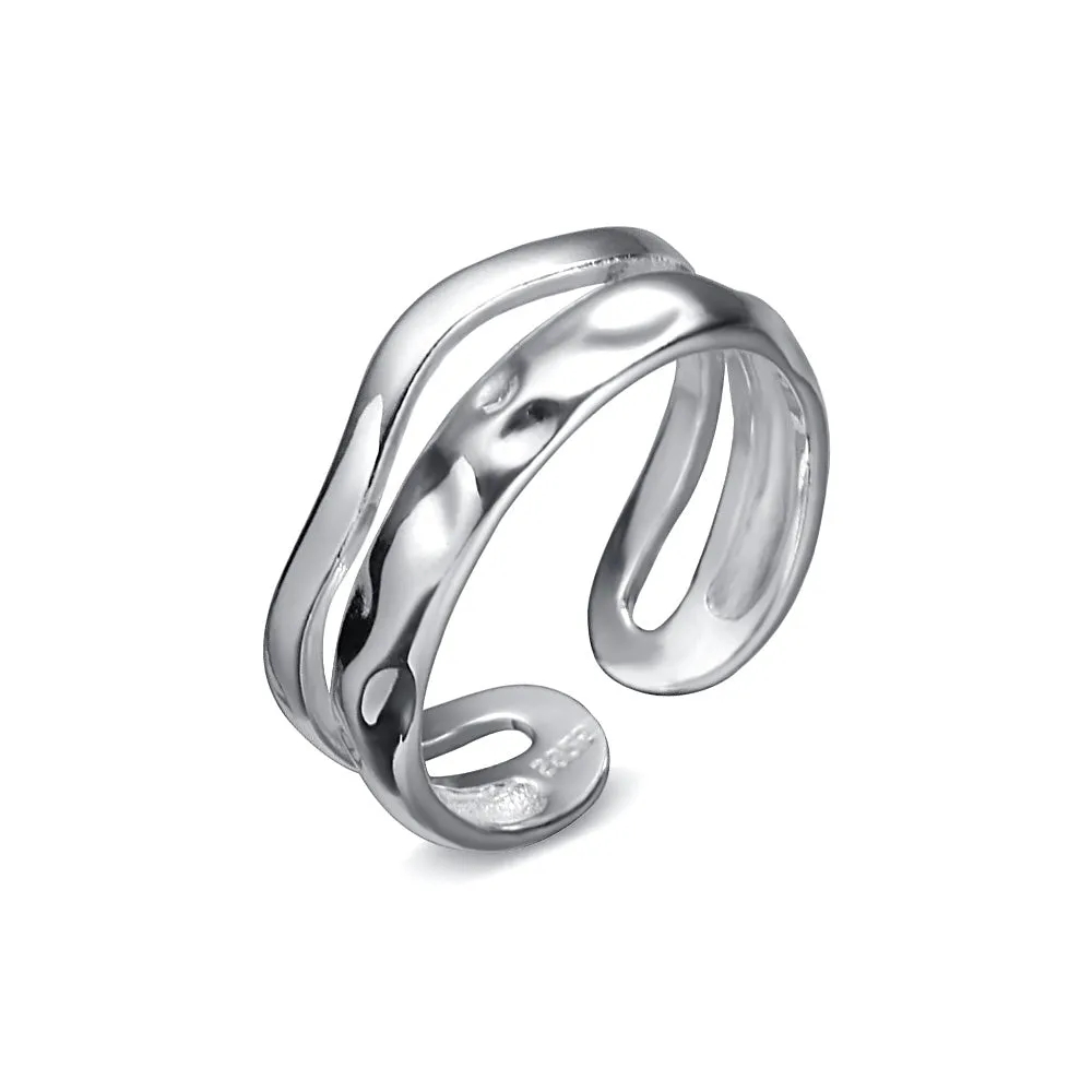 Simple Design Double Layers Stylish Plain Ring